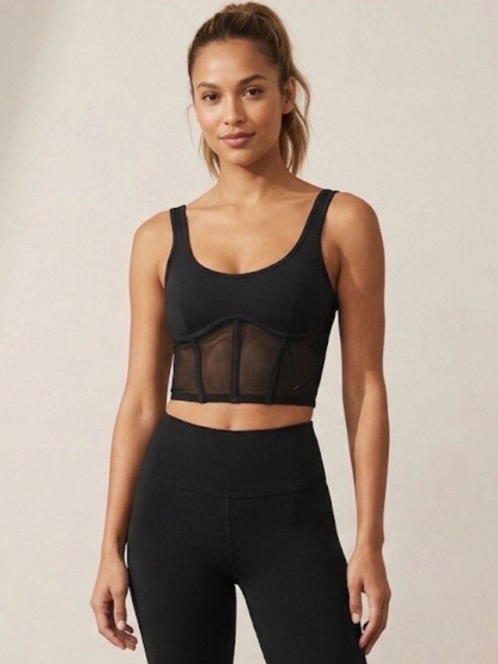 ALO Yoga Black Longline Support Tank Top